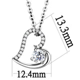High polished (no plating) Stainless Steel Chain Pendant with AAA Grade CZ  in Clear