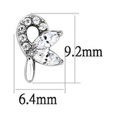 High polished (no plating) Stainless Steel Earrings with AAA Grade CZ  in Clear