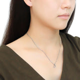 High polished (no plating) Stainless Steel Chain Pendant with AAA Grade CZ  in Clear