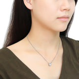High polished (no plating) Stainless Steel Chain Pendant with AAA Grade CZ  in Clear