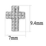 High polished (no plating) Stainless Steel Earrings with AAA Grade CZ  in Clear