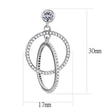 High polished (no plating) Stainless Steel Earrings with AAA Grade CZ  in Clear