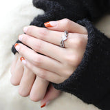 High polished (no plating) Stainless Steel Ring with AAA Grade CZ  in Clear