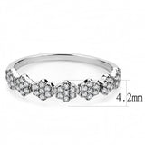 High polished (no plating) Stainless Steel Ring with AAA Grade CZ  in Clear