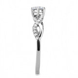 High polished (no plating) Stainless Steel Ring with AAA Grade CZ  in Clear