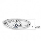 High polished (no plating) Stainless Steel Ring with AAA Grade CZ  in Clear
