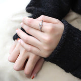 High polished (no plating) Stainless Steel Ring with AAA Grade CZ  in Clear