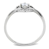 High polished (no plating) Stainless Steel Ring with AAA Grade CZ  in Clear