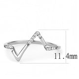 High polished (no plating) Stainless Steel Ring with AAA Grade CZ  in Clear