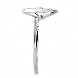 High polished (no plating) Stainless Steel Ring with AAA Grade CZ  in Clear