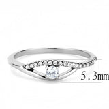 High polished (no plating) Stainless Steel Ring with AAA Grade CZ  in Clear