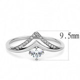 High polished (no plating) Stainless Steel Ring with AAA Grade CZ  in Clear