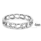 High polished (no plating) Stainless Steel Ring with AAA Grade CZ  in Clear