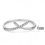 High polished (no plating) Stainless Steel Ring with AAA Grade CZ  in Clear