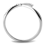High polished (no plating) Stainless Steel Ring with AAA Grade CZ  in Clear