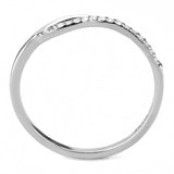 High polished (no plating) Stainless Steel Ring with AAA Grade CZ  in Clear