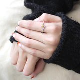 High polished (no plating) Stainless Steel Ring with AAA Grade CZ  in Topaz