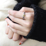 High polished (no plating) Stainless Steel Ring with AAA Grade CZ  in Topaz