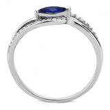High polished (no plating) Stainless Steel Ring with AAA Grade CZ  in London Blue