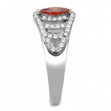 High polished (no plating) Stainless Steel Ring with AAA Grade CZ  in Orange