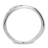 High polished (no plating) Stainless Steel Ring with AAA Grade CZ  in Clear