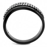 IP Black(Ion Plating) Stainless Steel Ring with AAA Grade CZ  in Clear