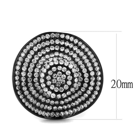 IP Black(Ion Plating) Stainless Steel Ring with AAA Grade CZ  in Clear