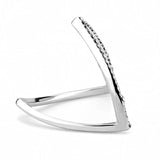 High polished (no plating) Stainless Steel Ring with AAA Grade CZ  in Clear