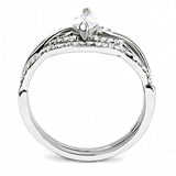 High polished (no plating) Stainless Steel Ring with AAA Grade CZ  in Clear