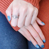 High polished (no plating) Stainless Steel Ring with AAA Grade CZ  in Clear