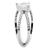 High polished (no plating) Stainless Steel Ring with AAA Grade CZ  in Clear