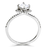 High polished (no plating) Stainless Steel Ring with AAA Grade CZ  in Clear