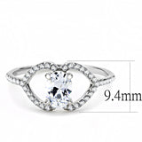 High polished (no plating) Stainless Steel Ring with AAA Grade CZ  in Clear
