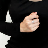 High polished (no plating) Stainless Steel Ring with AAA Grade CZ  in Clear