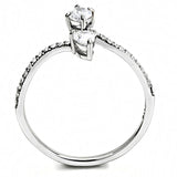 High polished (no plating) Stainless Steel Ring with AAA Grade CZ  in Clear