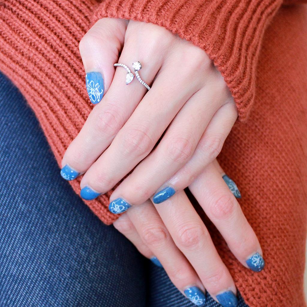 High polished (no plating) Stainless Steel Ring with AAA Grade CZ  in Clear