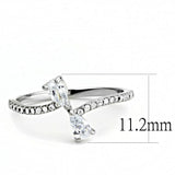 High polished (no plating) Stainless Steel Ring with AAA Grade CZ  in Clear