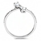 High polished (no plating) Stainless Steel Ring with AAA Grade CZ  in Clear