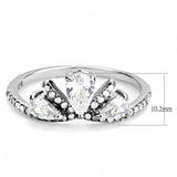 High polished (no plating) Stainless Steel Ring with AAA Grade CZ  in Clear