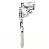 High polished (no plating) Stainless Steel Ring with AAA Grade CZ  in Clear