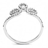 High polished (no plating) Stainless Steel Ring with AAA Grade CZ  in Clear