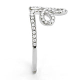 High polished (no plating) Stainless Steel Ring with AAA Grade CZ  in Clear