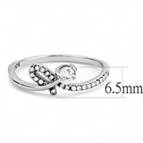 High polished (no plating) Stainless Steel Ring with AAA Grade CZ  in Clear
