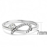 High polished (no plating) Stainless Steel Ring with AAA Grade CZ  in Clear