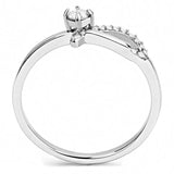 High polished (no plating) Stainless Steel Ring with AAA Grade CZ  in Clear