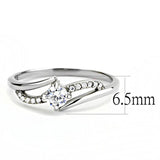 High polished (no plating) Stainless Steel Ring with AAA Grade CZ  in Clear