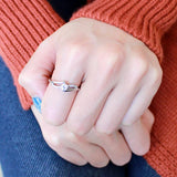 High polished (no plating) Stainless Steel Ring with AAA Grade CZ  in Clear