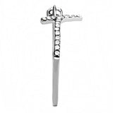 High polished (no plating) Stainless Steel Ring with AAA Grade CZ  in Clear