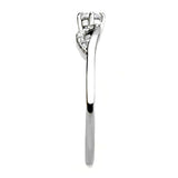 High polished (no plating) Stainless Steel Ring with AAA Grade CZ  in Clear