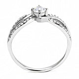 High polished (no plating) Stainless Steel Ring with AAA Grade CZ  in Clear
